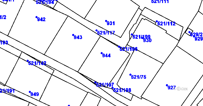 Parcela st. 944 v KÚ Rokle, Katastrální mapa