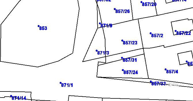 Parcela st. 871/3 v KÚ Rokle, Katastrální mapa