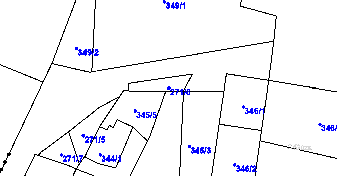 Parcela st. 271/6 v KÚ Rokle, Katastrální mapa