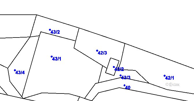 Parcela st. 42/3 v KÚ Rokle, Katastrální mapa