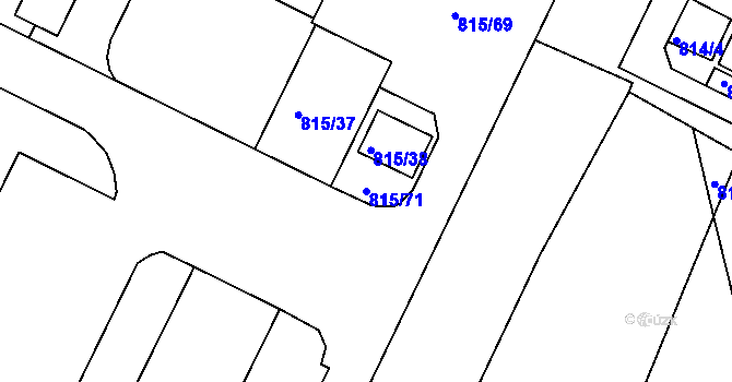 Parcela st. 815/71 v KÚ Rokle, Katastrální mapa