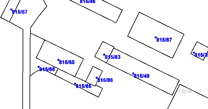 Parcela st. 815/83 v KÚ Rokle, Katastrální mapa