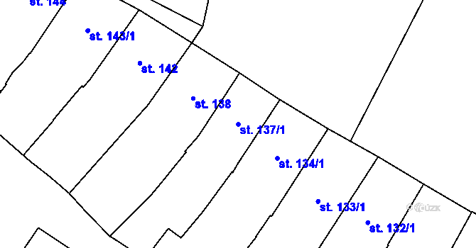 Parcela st. 137/1 v KÚ Rokycany, Katastrální mapa