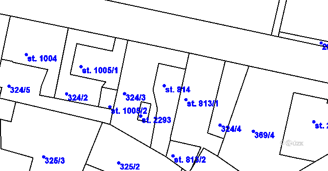 Parcela st. 814 v KÚ Rokycany, Katastrální mapa