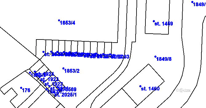 Parcela st. 2092 v KÚ Rokycany, Katastrální mapa