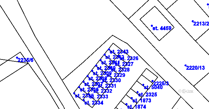 Parcela st. 2342 v KÚ Rokycany, Katastrální mapa