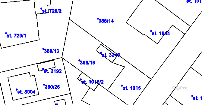 Parcela st. 3248 v KÚ Rokycany, Katastrální mapa