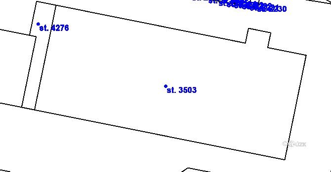 Parcela st. 3503 v KÚ Rokycany, Katastrální mapa
