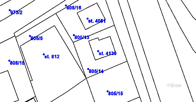 Parcela st. 4130 v KÚ Rokycany, Katastrální mapa