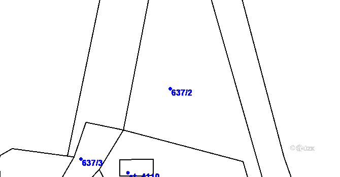 Parcela st. 637/2 v KÚ Rokycany, Katastrální mapa