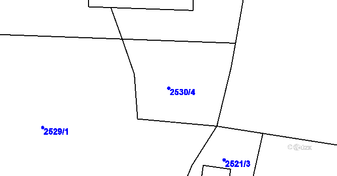 Parcela st. 2530/4 v KÚ Rokycany, Katastrální mapa