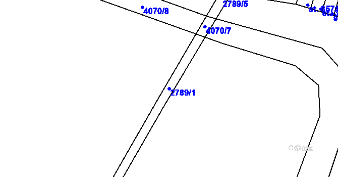 Parcela st. 2789/1 v KÚ Rokycany, Katastrální mapa