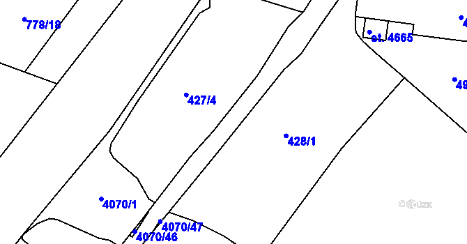 Parcela st. 2987/2 v KÚ Rokycany, Katastrální mapa
