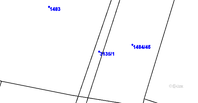 Parcela st. 3135/1 v KÚ Rokycany, Katastrální mapa