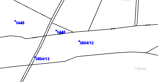 Parcela st. 3804/12 v KÚ Rokycany, Katastrální mapa