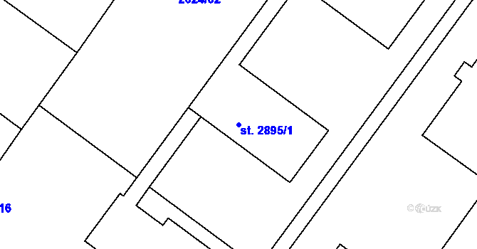 Parcela st. 2895/1 v KÚ Rokycany, Katastrální mapa