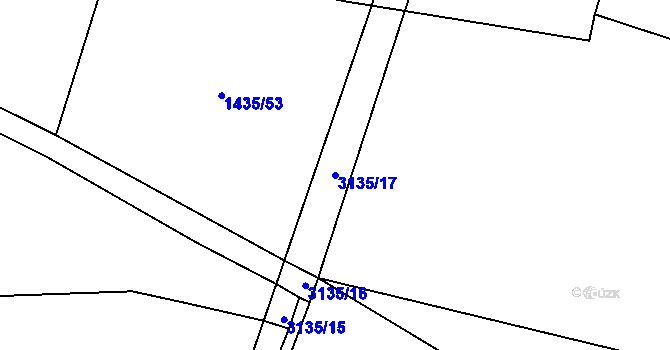 Parcela st. 3135/17 v KÚ Rokycany, Katastrální mapa
