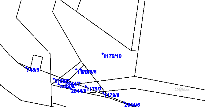 Parcela st. 1179/10 v KÚ Rokycany, Katastrální mapa