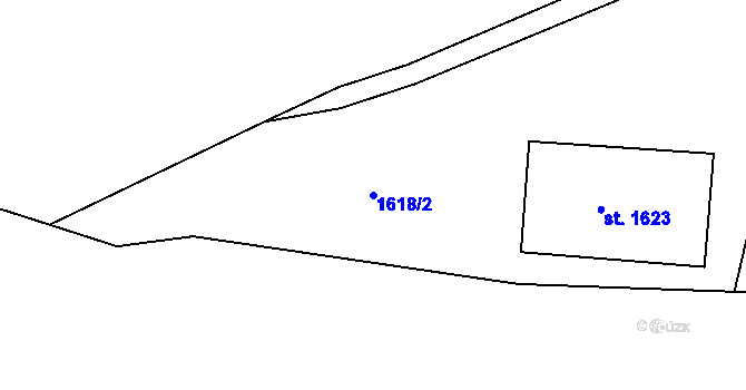 Parcela st. 1618/2 v KÚ Rokycany, Katastrální mapa