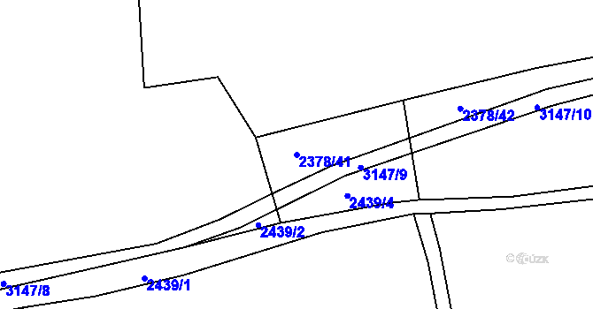 Parcela st. 2378/41 v KÚ Rokycany, Katastrální mapa