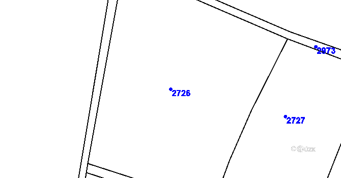 Parcela st. 2726 v KÚ Rokycany, Katastrální mapa