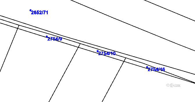 Parcela st. 2754/10 v KÚ Rokycany, Katastrální mapa