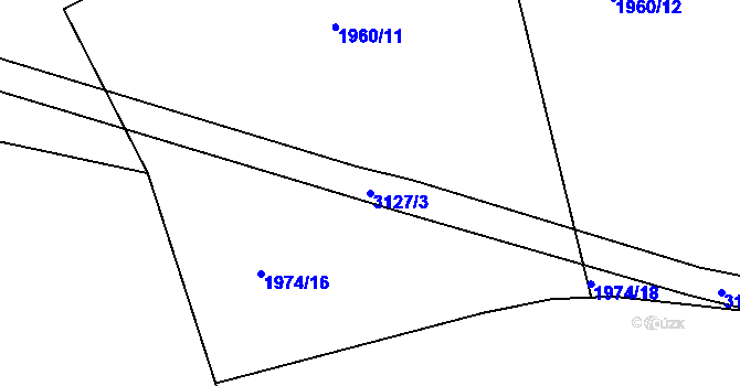 Parcela st. 3127/3 v KÚ Rokycany, Katastrální mapa
