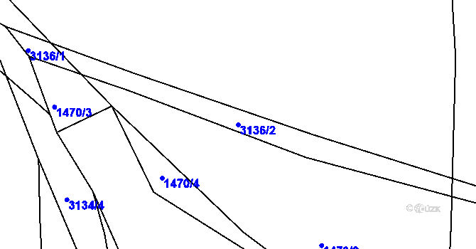 Parcela st. 3136/2 v KÚ Rokycany, Katastrální mapa