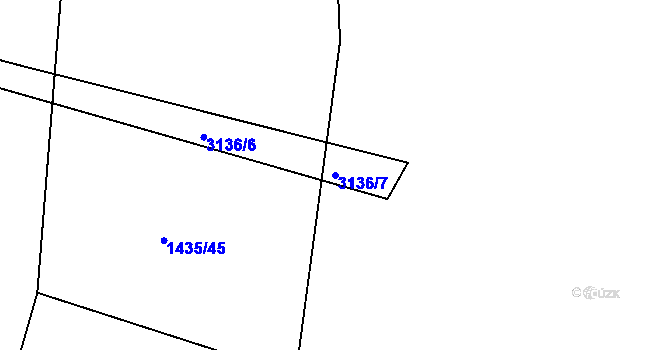 Parcela st. 3136/7 v KÚ Rokycany, Katastrální mapa