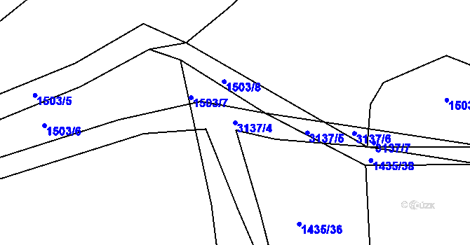 Parcela st. 3137/4 v KÚ Rokycany, Katastrální mapa