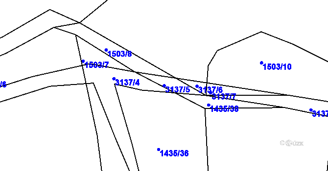 Parcela st. 3137/5 v KÚ Rokycany, Katastrální mapa
