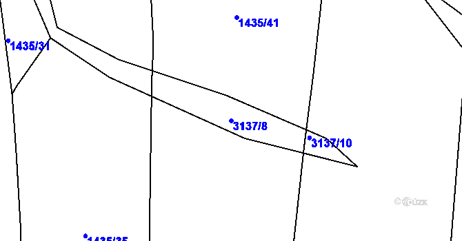 Parcela st. 3137/8 v KÚ Rokycany, Katastrální mapa