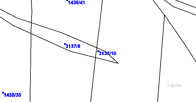 Parcela st. 3137/10 v KÚ Rokycany, Katastrální mapa