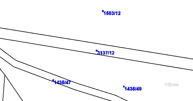 Parcela st. 3137/12 v KÚ Rokycany, Katastrální mapa