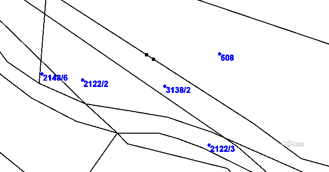 Parcela st. 3138/2 v KÚ Rokycany, Katastrální mapa