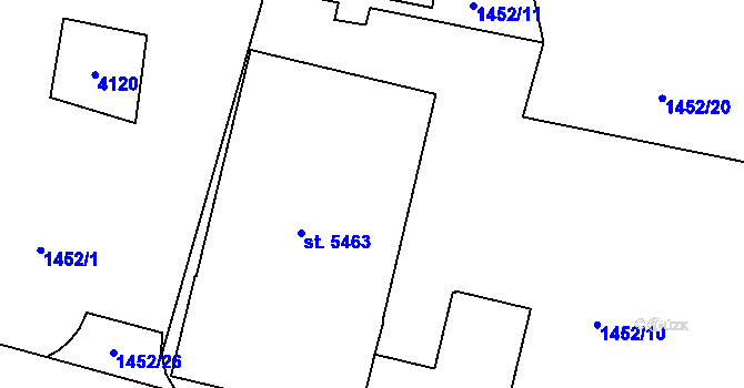 Parcela st. 4121 v KÚ Rokycany, Katastrální mapa