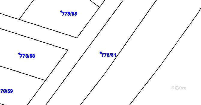 Parcela st. 778/61 v KÚ Rokycany, Katastrální mapa