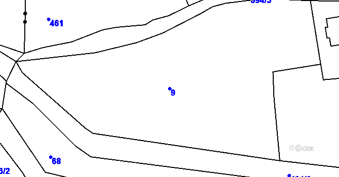 Parcela st. 9 v KÚ Borek u Rokycan, Katastrální mapa
