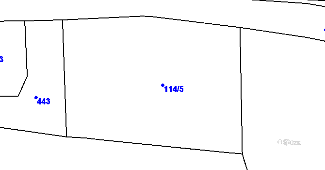 Parcela st. 114/5 v KÚ Borek u Rokycan, Katastrální mapa
