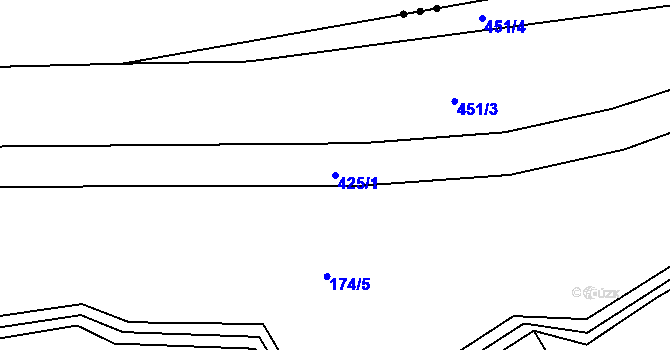 Parcela st. 425/1 v KÚ Borek u Rokycan, Katastrální mapa
