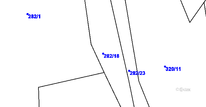 Parcela st. 282/18 v KÚ Borek u Rokycan, Katastrální mapa