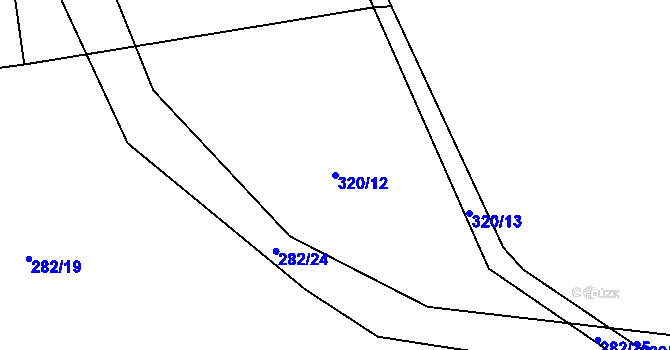 Parcela st. 320/12 v KÚ Borek u Rokycan, Katastrální mapa