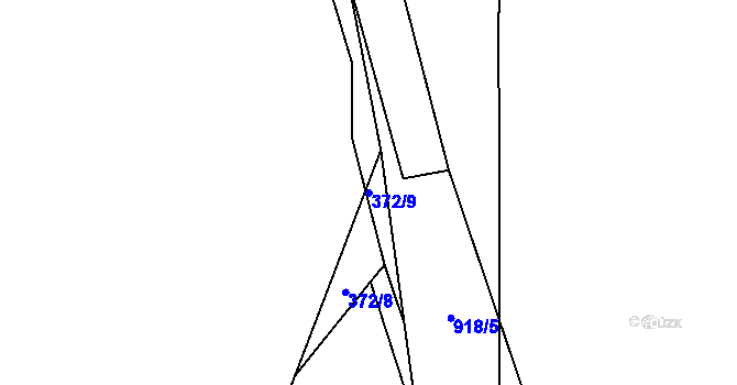 Parcela st. 372/9 v KÚ Borek u Rokycan, Katastrální mapa