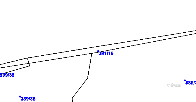 Parcela st. 391/16 v KÚ Borek u Rokycan, Katastrální mapa