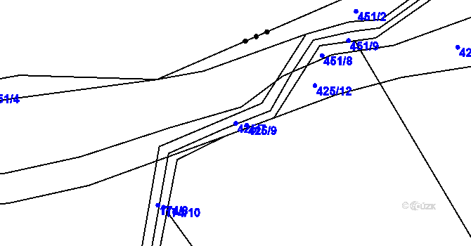 Parcela st. 425/7 v KÚ Borek u Rokycan, Katastrální mapa