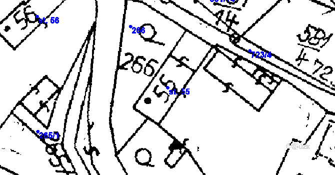 Parcela st. 55 v KÚ Dolní Rokytá, Katastrální mapa