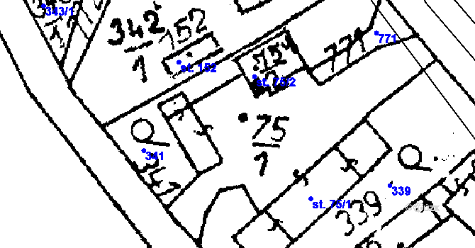 Parcela st. 75 v KÚ Dolní Rokytá, Katastrální mapa
