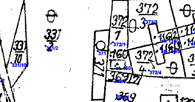 Parcela st. 371 v KÚ Dolní Rokytá, Katastrální mapa