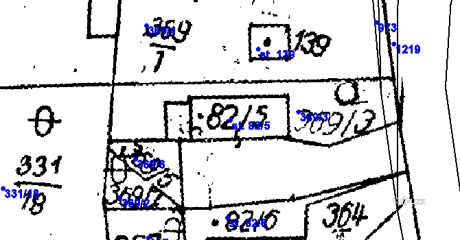 Parcela st. 82/5 v KÚ Dolní Rokytá, Katastrální mapa