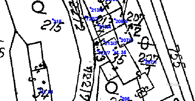 Parcela st. 722/7 v KÚ Dolní Rokytá, Katastrální mapa